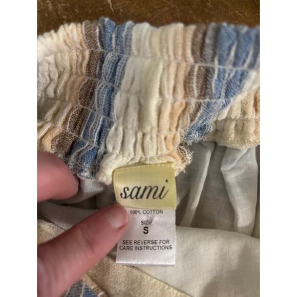 Anthropologie Sami Dress Small Lagenlook Lace Guazy Strapless Tie back Midi - Picture 8 of 9